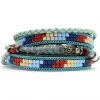 LA Style Rush Sioux Beaded Double Wrap Bracelet