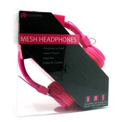 LAXMAX Mesh Stereo Headphones In Pink