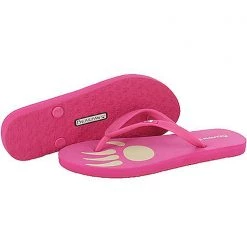 Bearpaw Lilly Soft Rubber Logo Flip Flop Sandal In Hot Pink