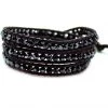 LA Style Rush Single Multi Beaded Wrap Bracelet In Black