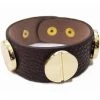 FASHÃ´ Large Screw Bracelet In Chocolate/Gold