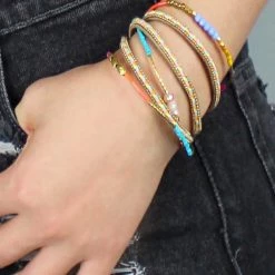 LA Style Rush Accessories Carousel Beaded Triple Wrap Bracelet