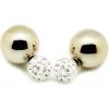 LA Style Rush Crystal Disco Ball Post Stud Earring In White/Gold