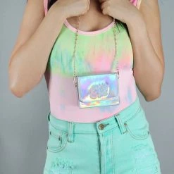 LASR Night Out Crossbody Bag In Holographic Silver Bags