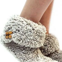 LA Style Rush Winter Bootie Slippers In Beige Shoes