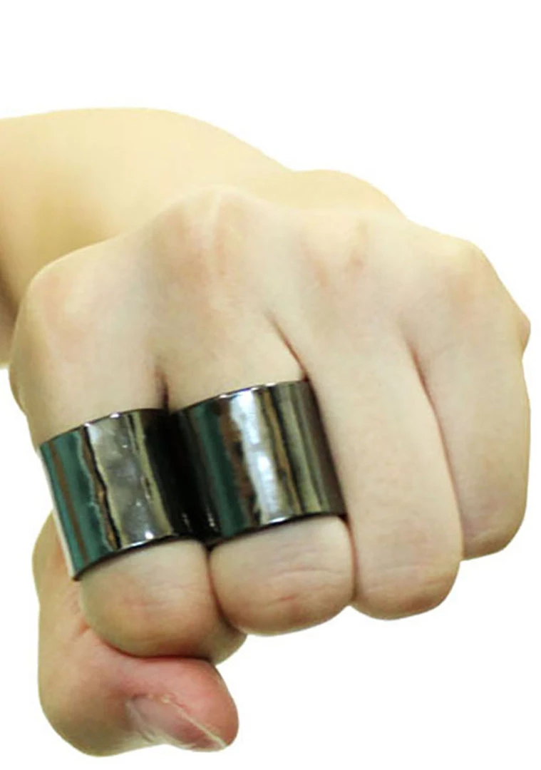 8 Other Reasons Undefeated Rings In Gunmetal (Sets Of 2) 5 8 Other Reasons Undefeated Rings In Gunmetal (Sets Of 2)