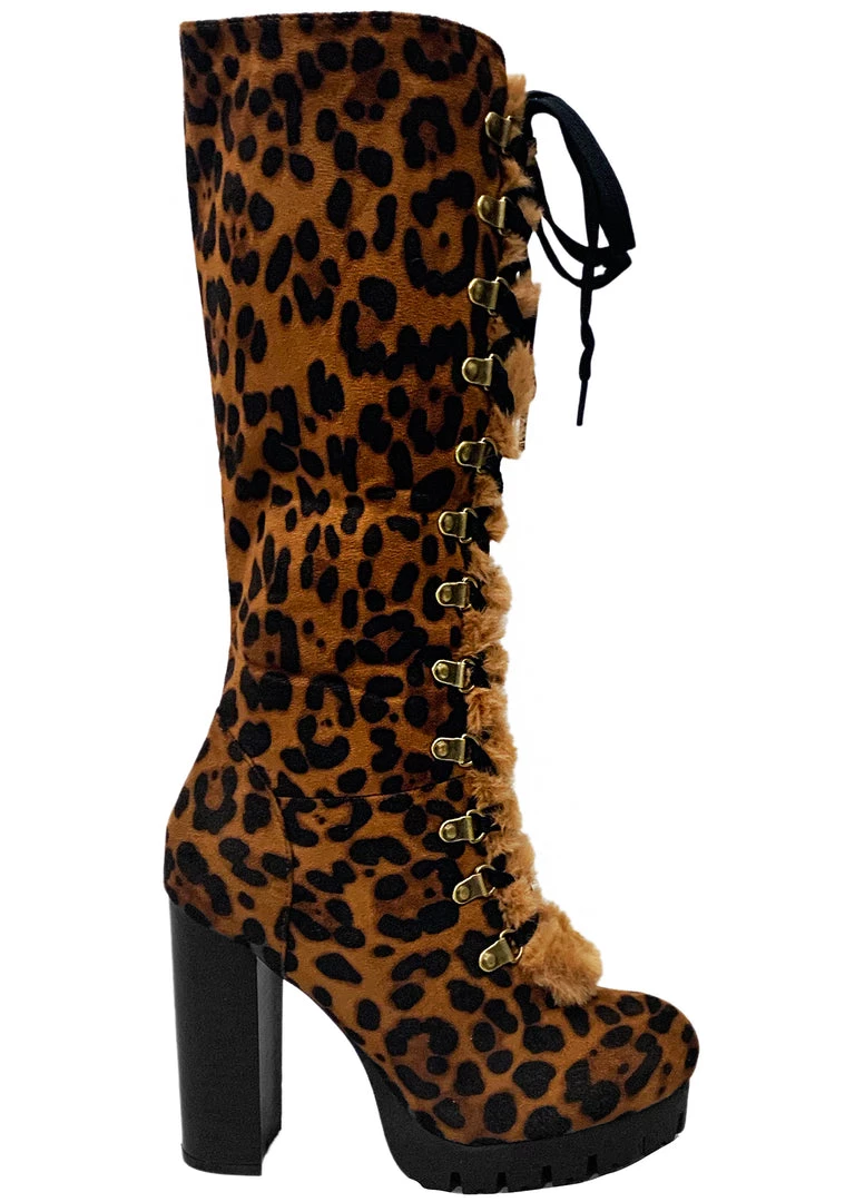 LA Style Rush Ready To Pounce Lace Up Boots Shoes