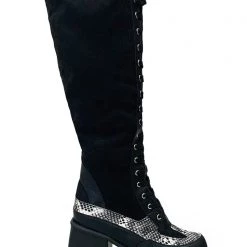 LA Style Rush Venomous Lace Up Boots Shoes