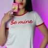 LA Style Rush Be Mine Crop Top T-Shirt Women's Festival 2 LA Style Rush Be Mine Crop Top T-Shirt Women's Festival