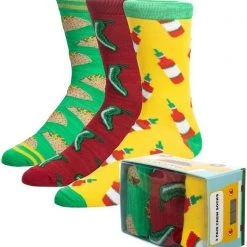 BIOWORLD Taco Theme 3PK Socks Gift Box Set