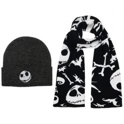 BIOWORLD X Nightmare Before Christmas Jack Skellington Beanie & Scarf Set 10 BIOWORLD X Nightmare Before Christmas Jack Skellington Beanie & Scarf Set