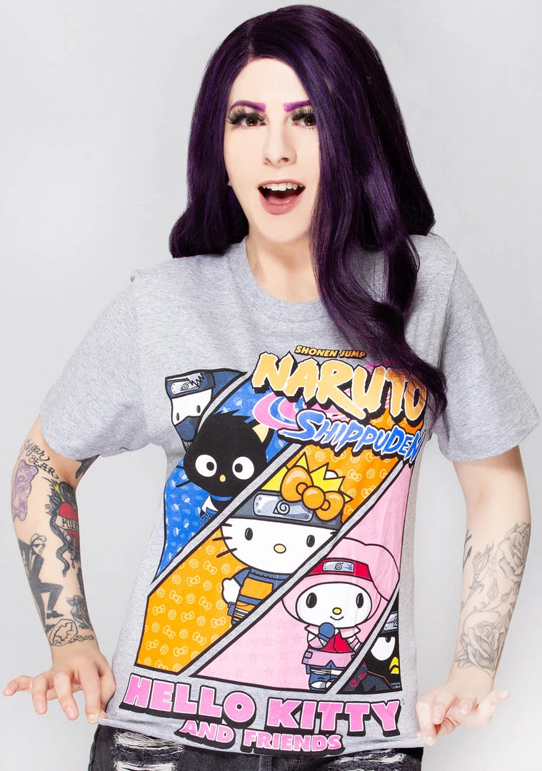 BIOWORLD Women's Festival X Naruto Hello Kitty & Friends T-Shirt 3 BIOWORLD Women's Festival X Naruto Hello Kitty & Friends T-Shirt