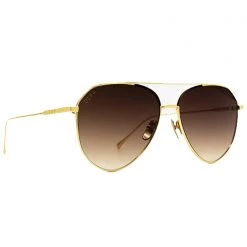 DIFF Eyewear The Great Fantastic Dash Sunglasses In Brushed Gold/Coffee