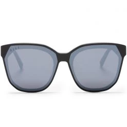 DIFF Eyewear New Gia Sunglasses In Black/Grey Mirror
