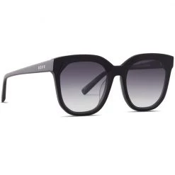 DIFF Eyewear Gia Sunglasses In Matte Black/Grey Gradient
