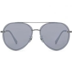 DIFF Eyewear Lenox Sunglasses In Brushed Silver/Grey Mirror Tea Room Cinema