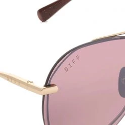 DIFF Eyewear Lenox Sunglasses In Gold/Chestnut Flash The Great Fantastic
