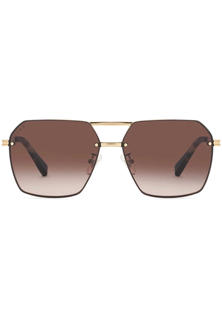 DIFF Eyewear Tea Room Cinema Nolan Sunglasses In Gold/Brown Gradient 3 DIFF Eyewear Tea Room Cinema Nolan Sunglasses In Gold/Brown Gradient