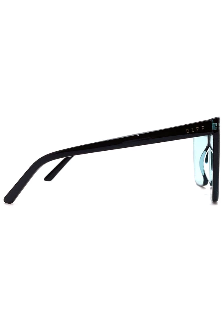 DIFF Eyewear Goldie Sunglasses In Black Turquoise Mirror New 7 DIFF Eyewear Goldie Sunglasses In Black Turquoise Mirror New