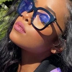 DIFF Eyewear The Great Fantastic X H.E.R. Bella Blue Light Glasses In Black/Gold