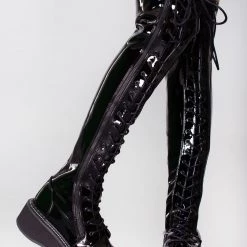 Demonia Dead Cell Thigh High Platform Boots Shoes