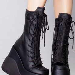 Demonia Shoes Dead Space Holographic Platform Boots