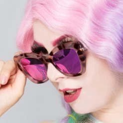 Dime Optics New Beverly Sunglasses In Tortoise/Pink Mirror