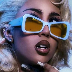 Dime Optics X Kali Uchis Kali Sunglasses In Light Blue/Yellow World Tour