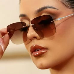 Dime Optics X Les Do Makeup GGG Sunglasses In Gold/Brown Gradient New