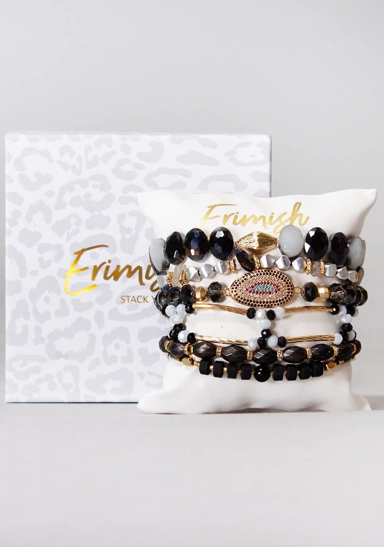Erimish World Tour Black Orchid Bracelet Stack 3 Erimish World Tour Black Orchid Bracelet Stack