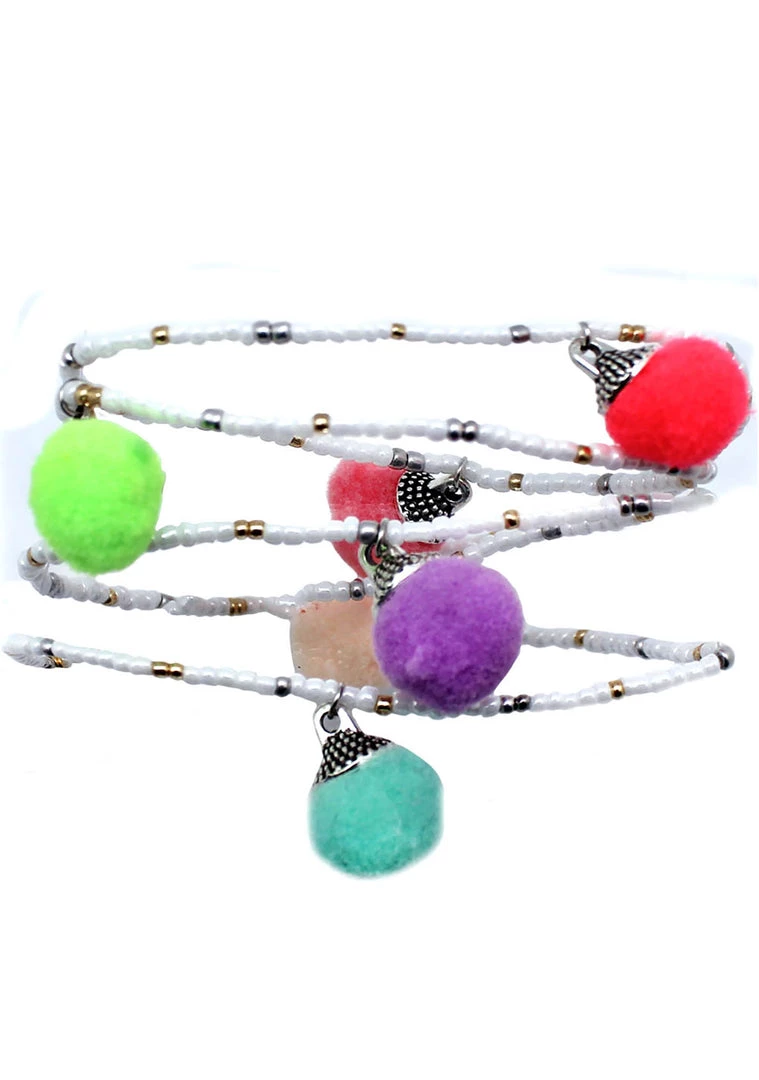 Erimish Gem Jam Pom Pom Wrap Bracelet 3 Erimish Gem Jam Pom Pom Wrap Bracelet