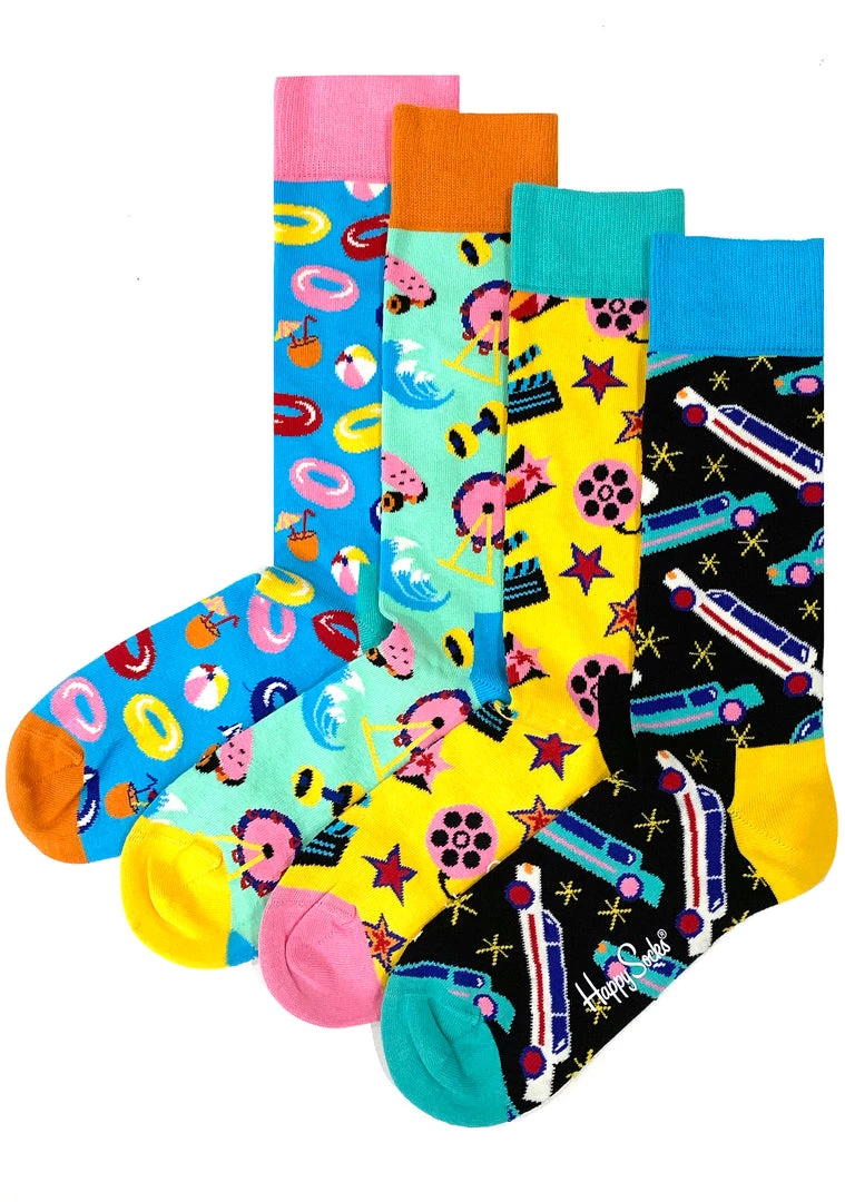 Happy Socks LA Edition Men's Limited Edition 4PK Gift Set The Great Fantastic 3 Happy Socks LA Edition Men's Limited Edition 4PK Gift Set The Great Fantastic