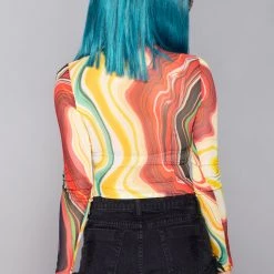 Hot & Delicious Swirl Fiesta Mesh Bodysuit Wild Heart