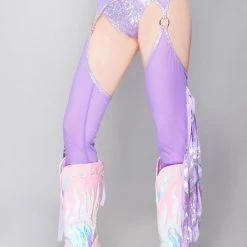 J Valentine World Tour Utopia Mesh Fringe Chaps