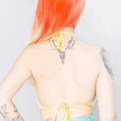 J Valentine Vivid Rays Holographic Halter Top Women's Festival