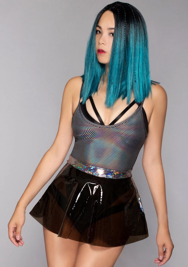 J Valentine Vinyl Skater Skirt In Black 5 J Valentine Vinyl Skater Skirt In Black