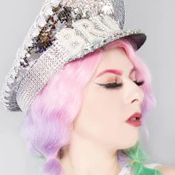 LASR Electric Bride Sequin Captain Hat