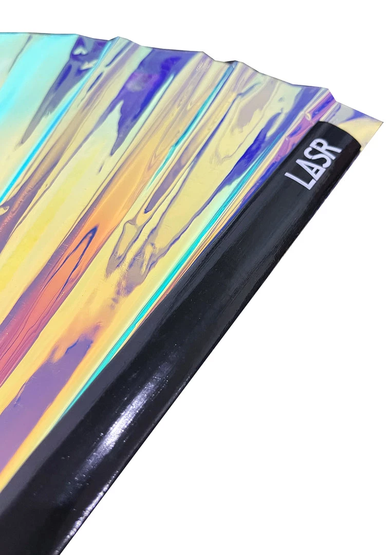 LASR Electric Storm Iridescent Fluid Rave Fan New 6 LASR Electric Storm Iridescent Fluid Rave Fan New