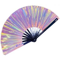 LASR Electric Storm Iridescent Fluid Rave Fan New