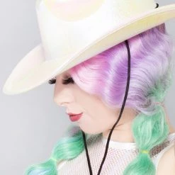LASR Giddy Up Cowgirl Opalescence Festival Hat New