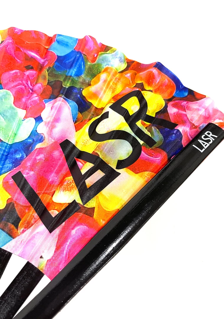 LASR Sugar High Gummy Bear UV Reactive Rave Fan 6 LASR Sugar High Gummy Bear UV Reactive Rave Fan