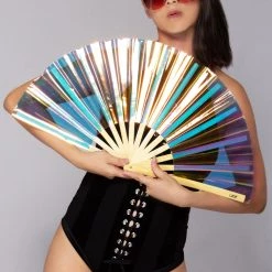 LASR Liquid Shockwave Iridescent Fluid Rave Fan Mad World