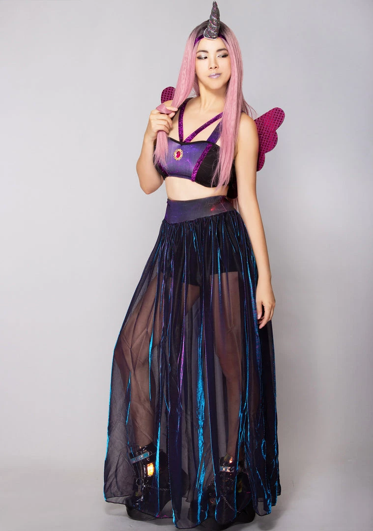 Leg Avenue Women's Festival Galaxy Unicorn 4PC Set