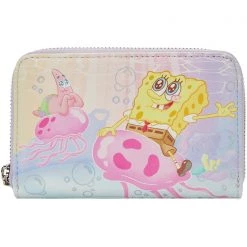 Loungefly New X Nickelodeon Spongebob Pastel Jellyfishing Zip Around Wallet