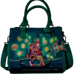 Loungefly X Disney Tangled Rapunzel Castle Glow Satchel Crossbody Bag New