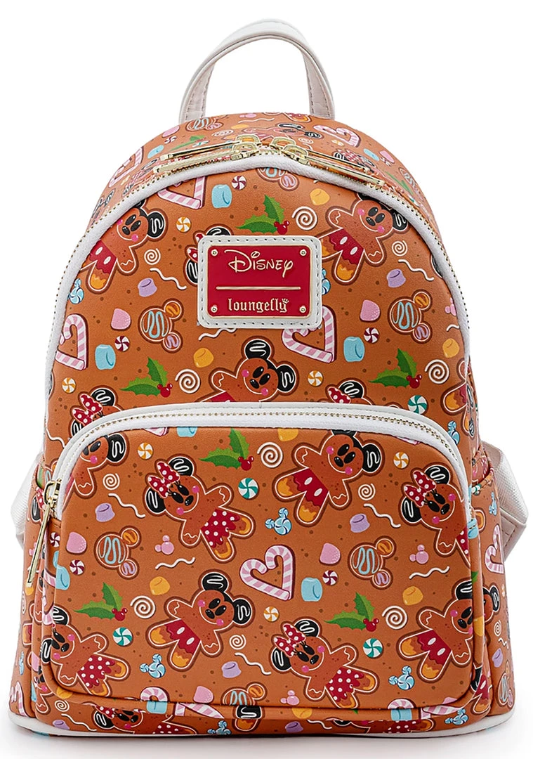 Loungefly X Disney Mickey Minnie Gingerbread AOP Mini Backpack With Ears The Great Fantastic 7 Loungefly X Disney Mickey Minnie Gingerbread AOP Mini Backpack With Ears The Great Fantastic