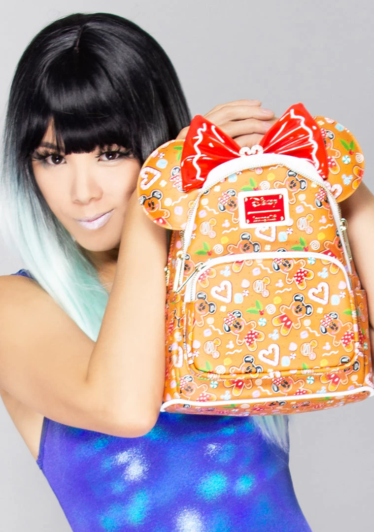Loungefly X Disney Mickey Minnie Gingerbread AOP Mini Backpack With Ears The Great Fantastic 3 Loungefly X Disney Mickey Minnie Gingerbread AOP Mini Backpack With Ears The Great Fantastic