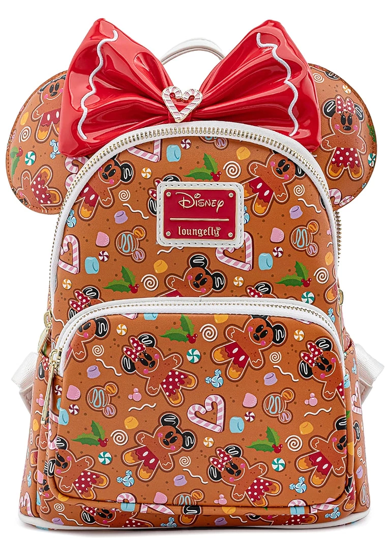 Loungefly X Disney Mickey Minnie Gingerbread AOP Mini Backpack With Ears The Great Fantastic 5 Loungefly X Disney Mickey Minnie Gingerbread AOP Mini Backpack With Ears The Great Fantastic