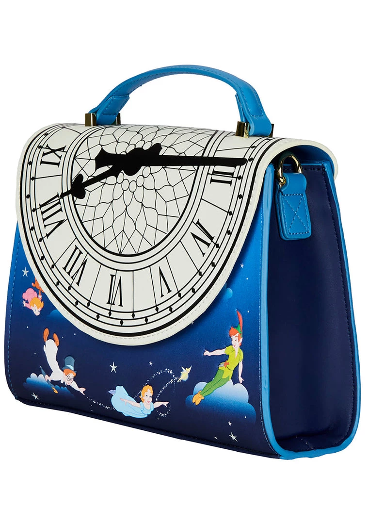 Loungefly X Disney Peter Pan Glow Clock Crossbody Bag New 6 Loungefly X Disney Peter Pan Glow Clock Crossbody Bag New