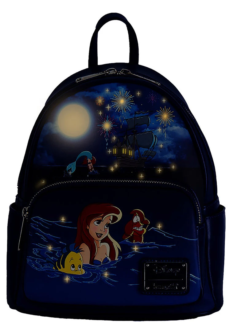 Loungefly X Disney The Little Mermaid Ariel Fireworks Glow And Light Up Mini Backpack 5 Loungefly X Disney The Little Mermaid Ariel Fireworks Glow And Light Up Mini Backpack